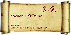 Kardos Füzike névjegykártya